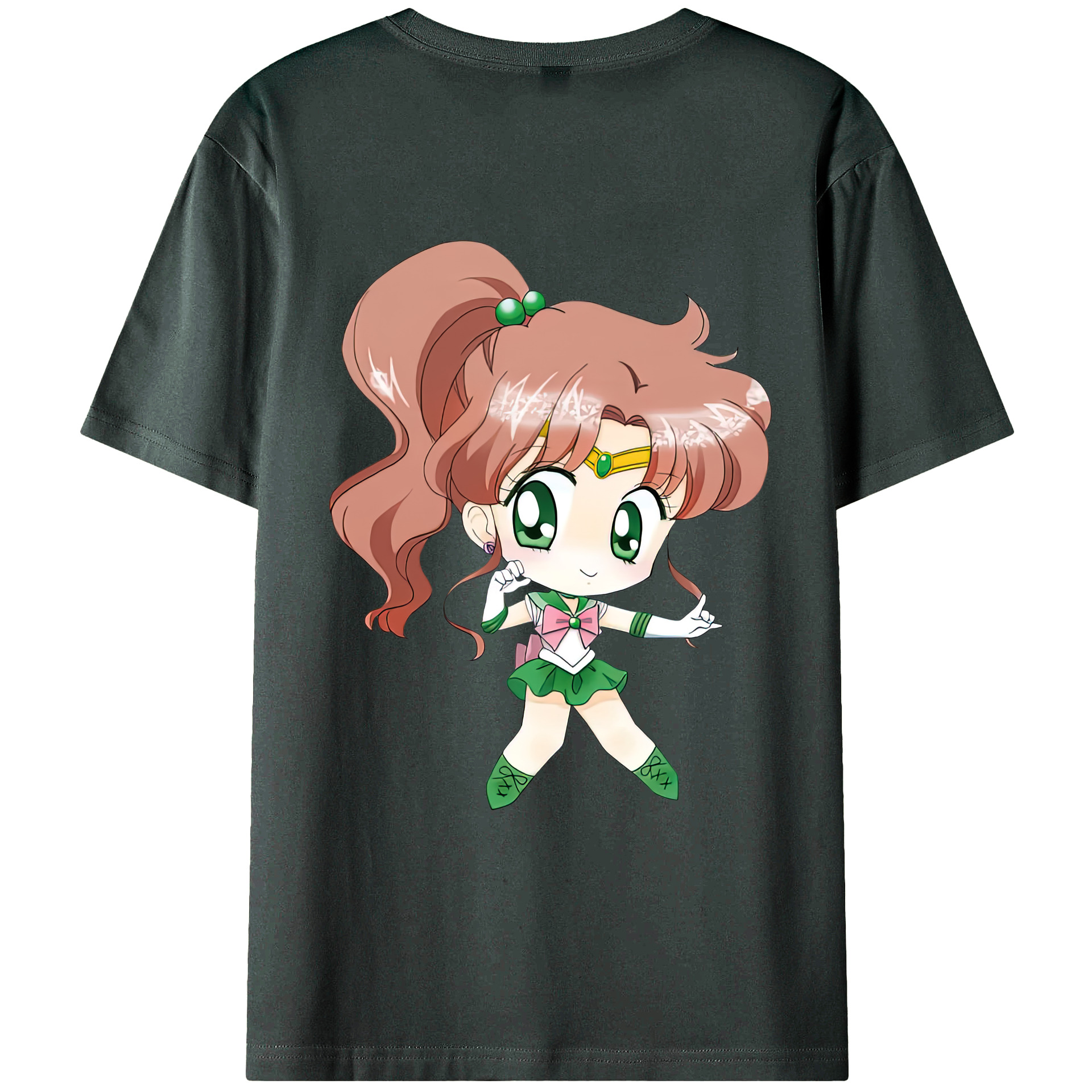 （画像用） 美少女戦士セーラームーン 木野 まこと きの まこと Sailor Moon Kino Makoto （セーラージュピター；Sailor Jupiter） 綿100％ メンズ半袖Tシャツ（バックプリント） 通気性